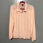 Torrid NEW Pink Madison Washable Gauze Embroidered Long Sleeve Shirt 1X Photo 1