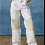 Urban Outfitters BDG Baggy White Pants Knee Patches, Wide Leg Photo 0