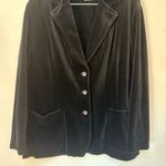 Vintage 90s Velvet Blazer Jacket – Miss Accent Act III Black Large/XL Photo 2