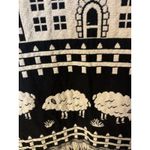 Y2K Folk Farmhouse Woven Checks Sheep Hearts Fringe Open Front Boho Cottagecore Black Size L Photo 14