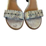 Trask Silver Metallic Sandals Heels Bead Detail Ankle Strap Size 9.5 NWOB NEW Photo 3