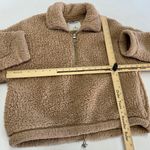 Hollister Sweater Womens Medium Tan Fleece Half Zip Pullover Cozy Faux Fur Photo 5