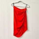 NBD  Kayla High Waisted Surplice Front A-Line Midi Skirt Red Orange Women's XS Photo 2