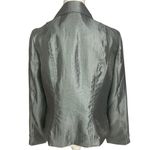 Fun Metallic Silver Luciano Dante Jacket L Ruffle Button Details Y2K Festival Size L Photo 3
