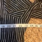 Croft & Barrow  Womens XL Black White Stripe Button Up Shirt Long Sleeve Photo 4