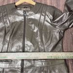 Bernardo  Bronze Metallic Zipper Leather‎ Jacket Womens Size Large Photo 8