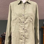 Chico's Chico’s Soft Moss Green Button Blouse 1 M Photo 0