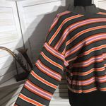 Wild Fable  cotton cropped sweatshirt striped green orange long sleeves L Photo 5