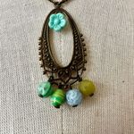 Rachel Blue and green beaded pendant necklace Photo 1