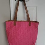 Michael Kors Pink Logo Canvas Tote Photo 1