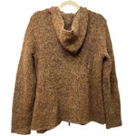 Cambridge Dry Goods Woman Full Zip Hooded Sweater Size X Wool Alpaca Blend Warm Brown Photo 1