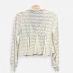 Anthropologie By  Long-Sleeve Button-Front Textured Sheer White Blouse XS Photo 2