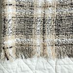 ZARA Office Siren Academia Plaid Boho Fringe Deadstock Gold Button Work Dress S Photo 6