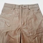 L'Academie Mila Leather Boot Cut Pant in Brown Small Photo 4