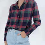 American Eagle  Plaid Boyfriend Fit Flannel Shirt Size Small Photo 0