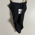 Beach Riot  Leslie Black Cut Out Gold Metallic Trim One Piece Swimsuit Size Large Photo 9
