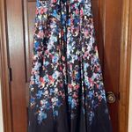 Morgan & Co floral lace up the back tulles slip Hi Low satin gown size 14 Photo 6