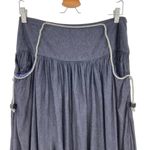 Stella McCartney  Navy Blue Jersey Rope‎ Embroidered Pleated Skirt Size 40 US 4-6 Photo 2