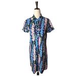 Lilly Pulitzer  Dress Women Medium Blue Floral Foxy Foxglove Carolyn Shirt Dress Photo 1