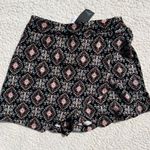 Soprano  Black and Pink High Waist Shorts Size M Festival Ethnic Boho Stretch Photo 0