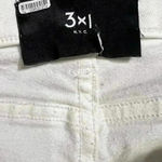 3x1  NYC Crop Boot With Raw Hem White Tear Denim Jeans Size 31 Straight Mid $225 Photo 2
