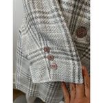 Liz Claiborne Vintage  Grey and cream Plaid check single button Blazer Size 14 Photo 7