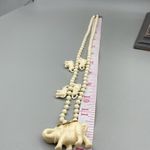 Vintage Celluloid large lucky Elephant statement necklace . Gold Photo 8