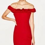 ZARA ‼️ Trafaluc Off-the-Shoulder Ruffle Midi Dress‼️ Photo 0