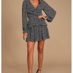 Lulus  Tell You I Love You Black Floral Long Sleeve Dress, Size S Photo 1