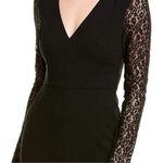 BCBGMAXAZRIA NWT Black Solid Long Lace Sleeve One Piece Jumpsuit Size 10 Photo 1