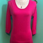 American Eagle  Outfitters Vibrant Pink 3/4 Sleeve Top Photo 0