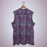 Lady Hagen Stylish Sleeveless Leopard Print ‎ Top Light Blue , Purple and Black Photo 4