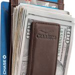 Money Clip Leather Wallet For Men Slim Front Pocket RFID Blocking with Super Strong Magnetic Photo 0