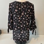 PaperMoon black floral 3/4 sleeve blouse Sz S Photo 1