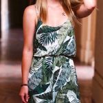 H&M Shorts One Piece Divided Palm Leaf Print Romper Photo 0