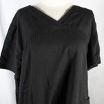 Scrubstar Black Front Pocket Nurse Vet Medical Scrub Top Photo 1