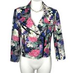 Rebecca Minkoff MultiColor Blossom Floral Printed Wes Moto Jacket Sz S $398 Photo 1