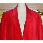 Vintage Womens 20 Red Velvet Double Button Blazer Jacket Holiday Party Christmas Size undefined Photo 1
