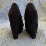 Black suede open toe wedge heels. EUC. Size 6.5 Photo 2