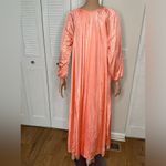 Vintage long slip dress nightgown with long sleeve full length robe Orange Photo 5