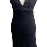 City Triangles  Y2K Black Lace Trim Mini Dress Size Small Halter Neck Whimsygoth Photo 0