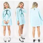 Iron fist Blue Sheer Top with Sequin Design Photo 2