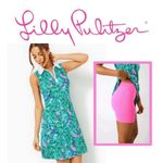 Lilly Pulitzer  Silva Quarter Zip Dress in ‘Blue Horizon Par Fection’ Print Golf Photo 1