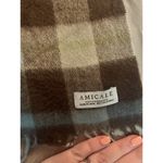 Amicale Pure Cashmere Multicolored Plaid Fringe Scarf Photo 5