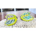 Vintage Fish Earrings Pierced Blowfish Tropical Islands Beach Vacation C… Photo 1