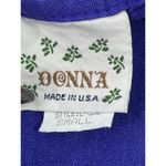 Vintage Donna Linen Dress Shirt Set Small Blue Embroidered Cottage Core Boho Photo 9