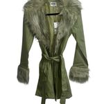 Show Me Your Mumu NEW NWT  Penny Lane Faux Leather Wrap Jacket Sage Green Photo 5