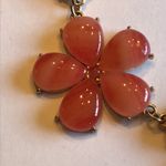 Floral Pink Melon Color Boho Retro Statement Necklace Photo 4
