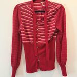 Free People Red and Pink Striped Cardigan Photo 0