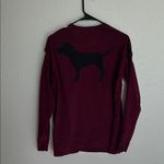 PINK - Victoria's Secret  Long Cut Out Sleeve Top Oversized Burgundy Size Small Photo 3